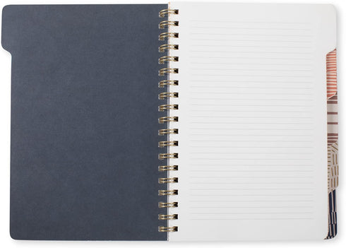 Fringe Studio Large Tab Notebook,Tribal Lines, Flexible Paperback Cover, College Ruled, 5 Subject/Die-Cut Dividers, 7.25" X 10", 180 Lined Pages (343007), Multicolor by Fringe