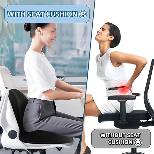 Lizjarol Seashell Seat Cushion - Memory Foam Cushion for Office Chair, Car Seat, Airplane - Sciatica & Hip & Coccyx