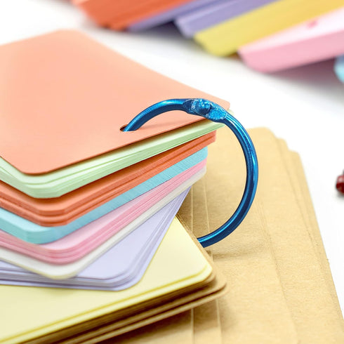 OWLKELA 1 Inch Binder Rings, 50 Pcs Metallic Assorted Colors, Office Book Rings