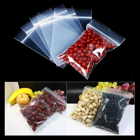 Small Plastic Bags for Jewelry, 300pcs Resealable Zip Bags Clear Zipper Baggies for Beads, Board Games, Pill Storage