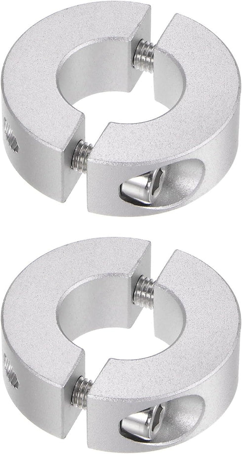 2pcs Double Split Shaft Collar for 17mm Shaft, Set Screw Clamp-On Collars for Stoppers and Timing Pulleys