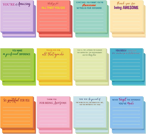 Yinder 24 Pcs Employee Appreciation Sticky Notes, Thank You Gifts, Mini Pocket Notepads for Graduation