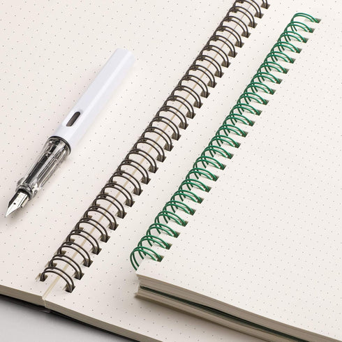 EMSHOI Dotted Journal Spiral Notebook, 7.48" x 10.15", 2 Pack, 320 Pages, 100gsm Thick Paper, B5 Dot Grid Journals