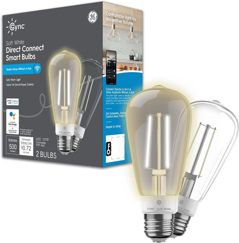 Cync GE Smart LED Light Bulb, ST19 Edison Style, Works with Amazon