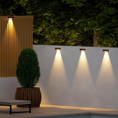 3pcs 2LED Solar Wall Lights Outdoor Waterproof Solar Outdoor Lights Dusk to Dawn Solar Porch Lights Outdoor Spot Lens
