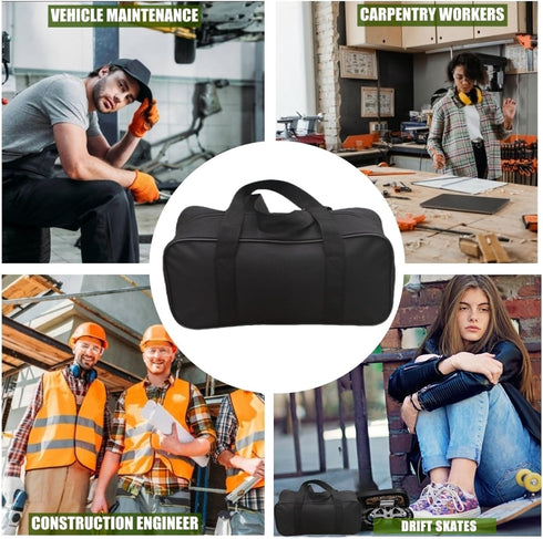 Wide Mouth Waterproof Tool Bag, 15 Inch Electrician Organizer, Large Capacity Storage Handbag for Power Tools