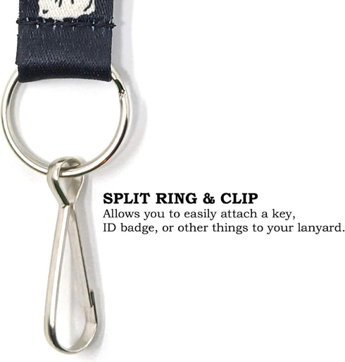 Vinylcation Hip Llama Lanyard Keychain and ID Holder - Durable Black Polyester Novelty Necklace (Llama)
