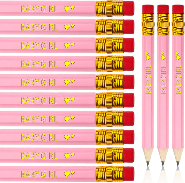 Outus 72 Pieces Golf Pencils, Half Pencils with Eraser for Baby Shower Favors, 4 Inch Mini