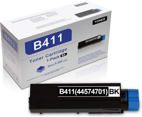 MB451W Black Toner Cartridge (1 Pack) Compatible Replacement for OKI 44992405 MB441 MB451 Printer