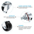 1 Inch 8 Pack PATIKIL Stem Casters, Wire Shelf Caster Wheels Threaded Swivel Stem Wheels Wire Shelving for Rolling Cart