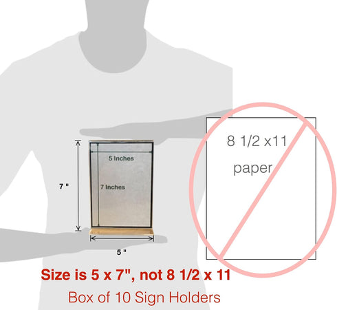 BERYLAND 5x7 10 Pack, Acrylic Sign Holder Paper Stand, Vertical Clear Frame, Double Sided Table Tent, Plexiglas