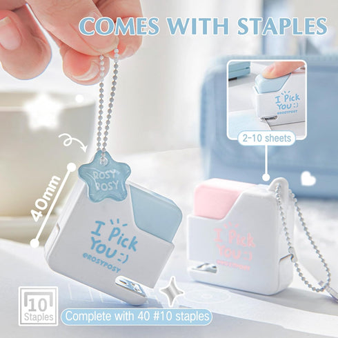 Super Mini Stapler with Staples, Adorable Cube Shaped Desk Stapler for Office, School, Gift - Orange