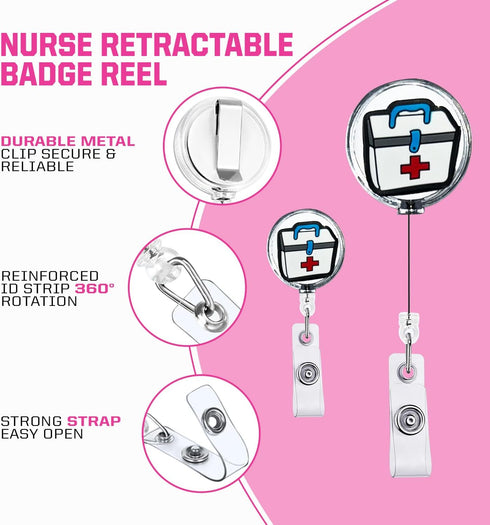 Nursing Kit Nurse Accessories for Work | Trauma Shears, Clipboard with Storage, Badge Reel, Pen Light, Sticky Notes