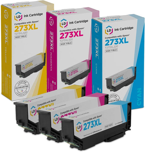 LD Products Remanufactured Ink Cartridge Replacements for Epson 273XL High Yield (3-Pack: 1 Cyan, 1 Magenta, 1 Yellow)