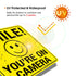 Smile You're On Camera Sign Stickers, 6 Pack - 6 x 6 Inches - Laminated for Ultimate UV, Weather, Scratch Resistance