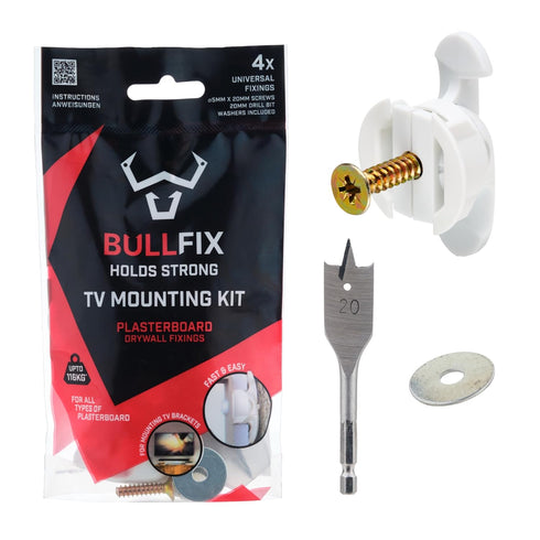 Bullfix TV Kit - Drywall Anchors for TV Bracket, Heavy Duty Wall Mount Hardware Kits
