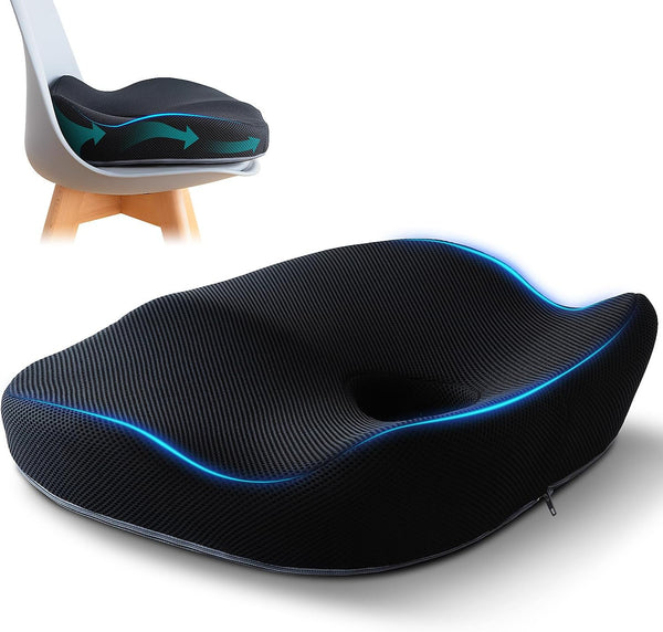 Seat Cushion for Desk Chair, Memory Foam Cushion for Hip Tailbone Pain Relief, Ergonomic Patented Office Chair Cushion