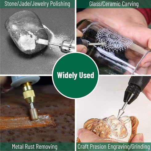 Stone Carving Set Diamond Burr Bits - 20PCS Polishing Kits Rotary Tools Accessories for Carving and Engraving