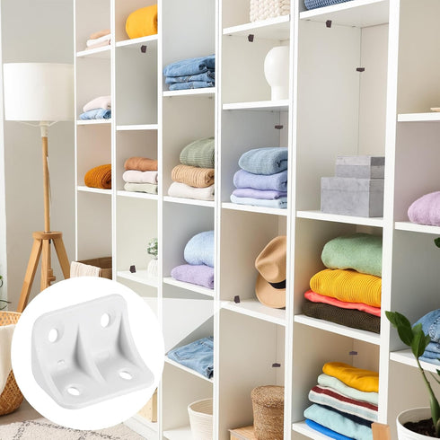 1.4"x0.9"x0.9" 10 PATIKIL Plastic Corner Braces, Pcs L-Shape Shelf Support Corner Brace Nylon Angle Brackets for Drawer