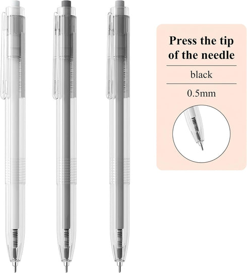 M&G Black ink Gel Pens 0.5mm, Retractable Pens, Fine Point Pens, Japanese-Style Gel Pen, Retractable Gel Pens Ideal for Office and School Supplies by M&G