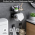 Tindbea Toilet Paper Holder Wall Mount + Towel Robe Hooks, Adhesive or Screw Wall Mounted Toilet Paper Roll Holder