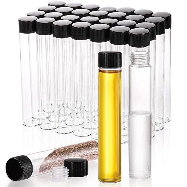 Nicunom 30 Pack Clear Small Glass Vials, 30ml Empty Vials with Screw Caps, Leak-Proof