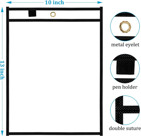 50 Packs Ndsox Oversized Dry Erase Pockets Reusable Plastic Sleeves Clear Job Ticket Holders Heavy Duty Transparent