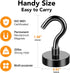 MIKEDE Magnetic Hooks, 25Lbs+ Black Heavy Duty Earth Magnets with Hook for Refrigerator, Strong Neodymium Magnetic Cruise Hooks for Hanging, Curtain, Grill and Kitchen - Pack of 4 by MIKEDE