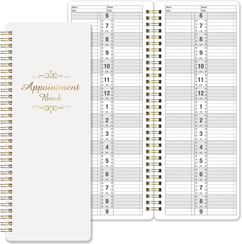 Undated Salon Appointment Book - Daily & Hourly Schedule, 15 Minute Intervals, 4.5'' x 11.5'', 200 Pages, Hardcover SPA