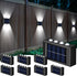 Rossesay 8 Pack Solar Wall Lights for Outside 6000K Cold Solar Fence