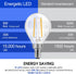 E12 Dimmable G16.5 Bulb 60 500 Bulb 2700K Bulb 6Pack Energetic LED Light Watt Lumens Candelabra for Chandeliers