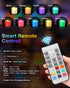 SoulBay 12pcs 1.57" Flameless Candles Color Changing Rechargeable, LED Flickering Tea Lights Votives Candle