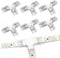 6 Pack 2-Pin 8mm Led Strip Light T-Shaped Corner Connectors,Unwired Clips Transparent