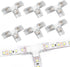 6 Pack 2-Pin 8mm Led Strip Light T-Shaped Corner Connectors,Unwired Clips Transparent