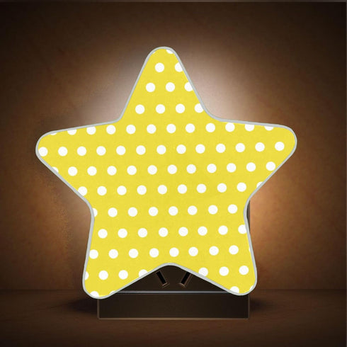 Burbuja 0.2W Polka Dots Yellow White LED Night Light Plug into Wall Star-Shaped Nightlight Dusk to Dawn Auto Sensor