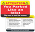 PARTH iMPEX You Parked Like an Idiot Business Cards - Pack of 100 Bad Parking Cards, 3.5"x2"