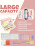SUNEE Cute Pencil Case, Aesthetic Pen Pouch with 3 Compartments, Kawaii Colored Large Pencil Bag with Zipper, Stationery Storage and Organizer, Pink School Supplies for Teen and Adult Girls