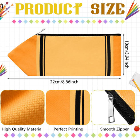 6 Kisston Pcs Pencil Pouch Case Bulk Colorful Kawaii Cute Pencil Crayon Shaped Bags with Zipper Aesthetic Crayon Case