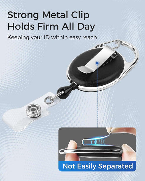 KTRIO ID Badge Holders with Clip - Vertical Clear Plastic ID Card Holders (2.5" x 3.4"), 5 Pack