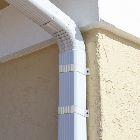 Downspout Adapter Gutter Downspout Strap - 2x3 Leader Strap, 6pcs (White)