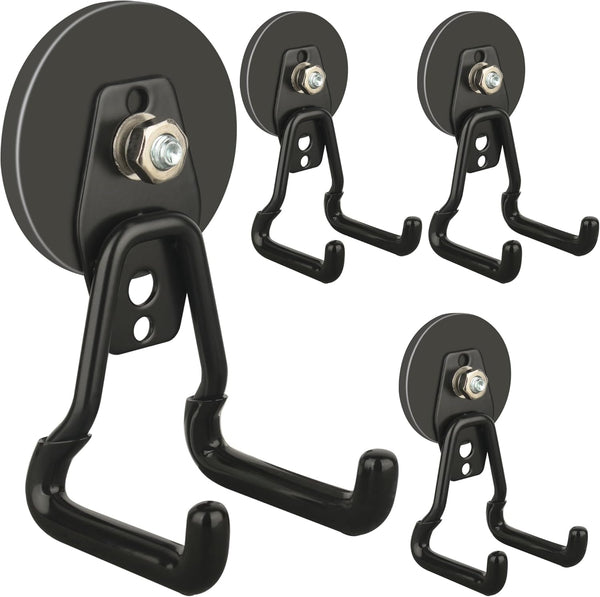 ULIBERMAGNET Upgraded Large Magnetic Hooks,Strong Heavy Duty Magnet Hooks for Power Drill,Broom,Garden