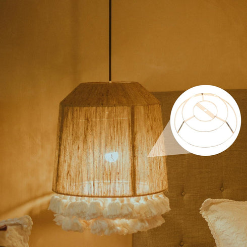 Wire Lamp Shade Rings Drum Lamp Shade Strong Frame Lampshade Bracket Kit with US Style Spider Fitter for DIY Table