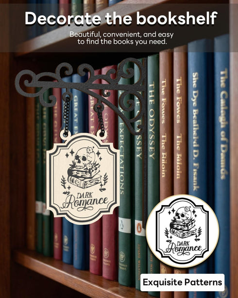 5 Sonloka Book Nook Tavern Signs, PCS Wood Bookshelf Dividers, Medieval Style Book Nook for Bookshelf Decor, Home