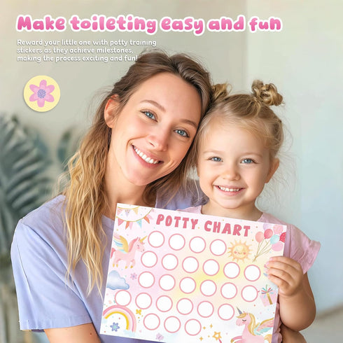 underbartliv 17 Set, 5 Potty Training Chart for Girls, PCS Potty Training Sticker Chart Fantasy Themes Potty Chart