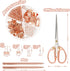 UPIHO Rose Gold Office Supplies Set, Stapler and Tape Dispenser with Clips, Scissors, and Sticky Notes