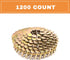 BHTOP 1200 Count Coil Roofing Nails - 1-1/4 Inch x .120-Inch for Roofing Nail Gun, Smooth Shank Electro Galvanized