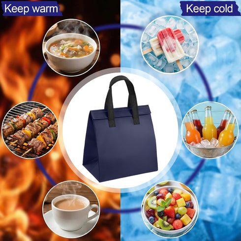 Lyksgir 50 Frozen 9.45 6 9.45 Inches(Deep Pcs Insulated Take Away Bags Bulk, Disposable Cooler Bag, Insulated Take Out