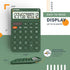CATIGA 12 Digit Desktop Calculator with Large LCD Display, Round Design, Solar and Battery Dual Power for Office