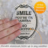 SmartSign Premium No Soliciting Smile You're On Camera Sign, 4" x 5" Aluminum with Adhesive Backing