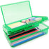 Double Layer Large Capacity Pencil Box - Plastic Translucent Hard Pencil Case with Snap-Tight Lid, 1 Pack for School